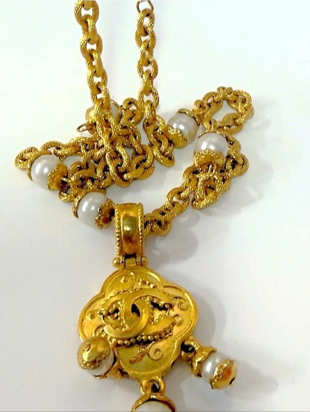 Chanel Vintage Coco Mark GP necklace 96A engraved